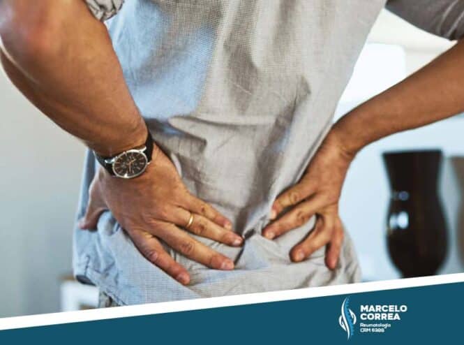 homem segurando as costas com dor na lombar - Dr Marcelo Corrêa Reumatologista