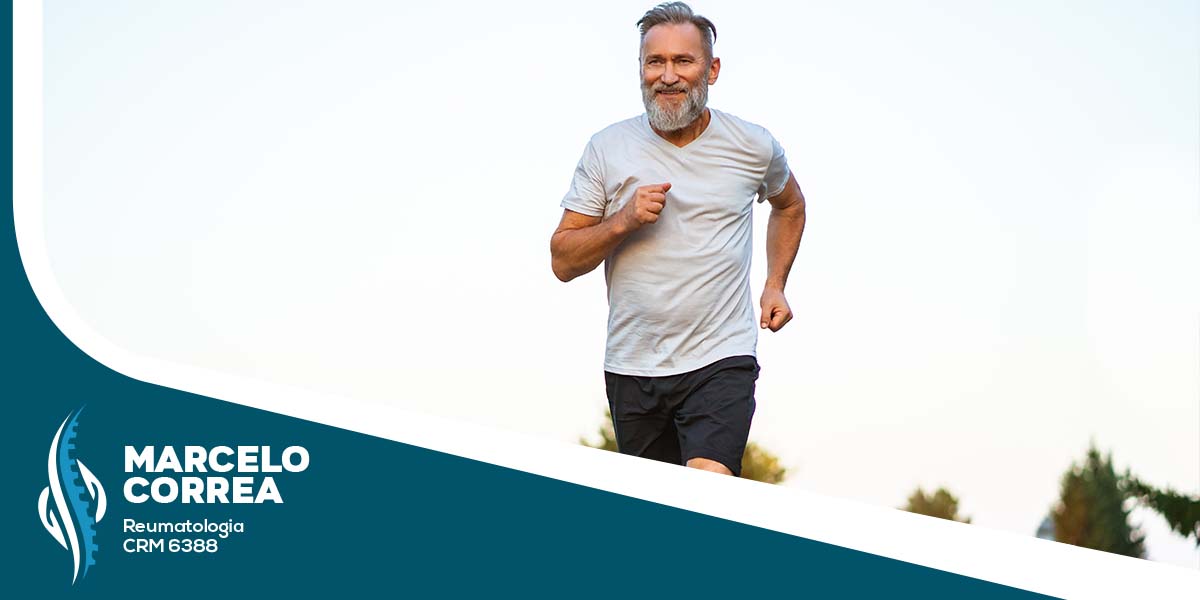 Homem de meia idade correndo - Dr. Marcelo José Uchoa Corrêa Reumatologista de Belém - PA